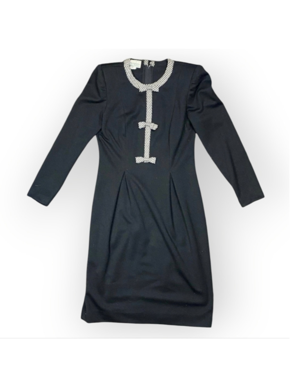 Warren Petites Black Houndstooth Dress Size 2